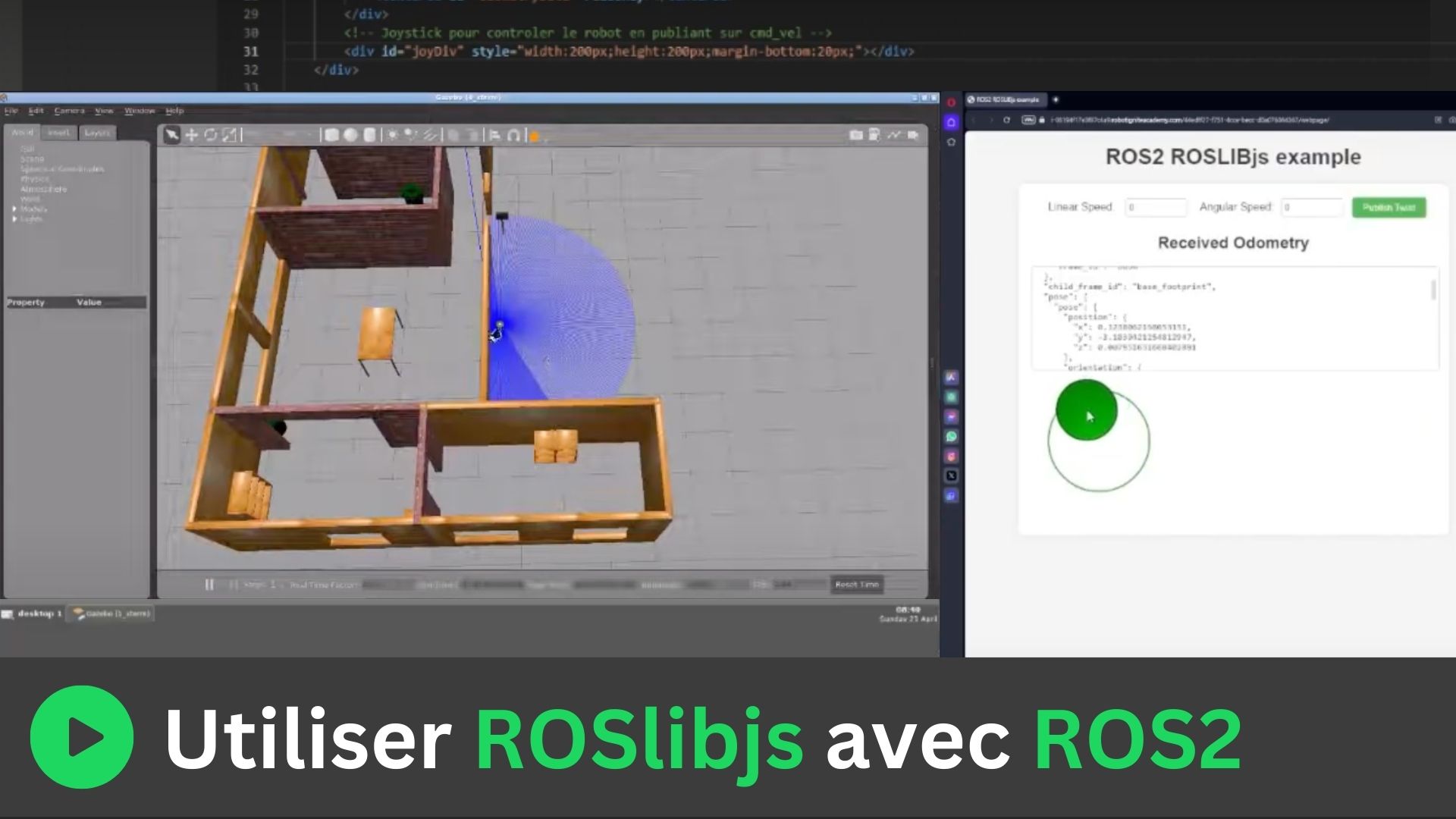 Comment utiliser ROSlibjs avec ROS2 – French ROS2 Tutorial