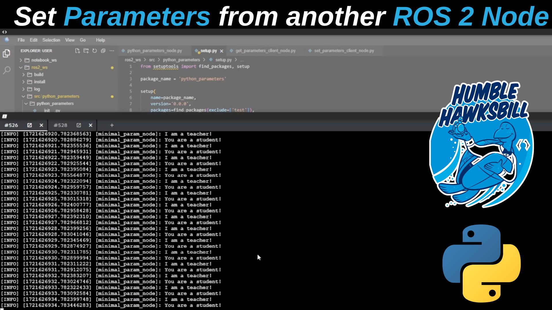 How to set/get parameters from another node | ROS 2 Humble Python Tutorial